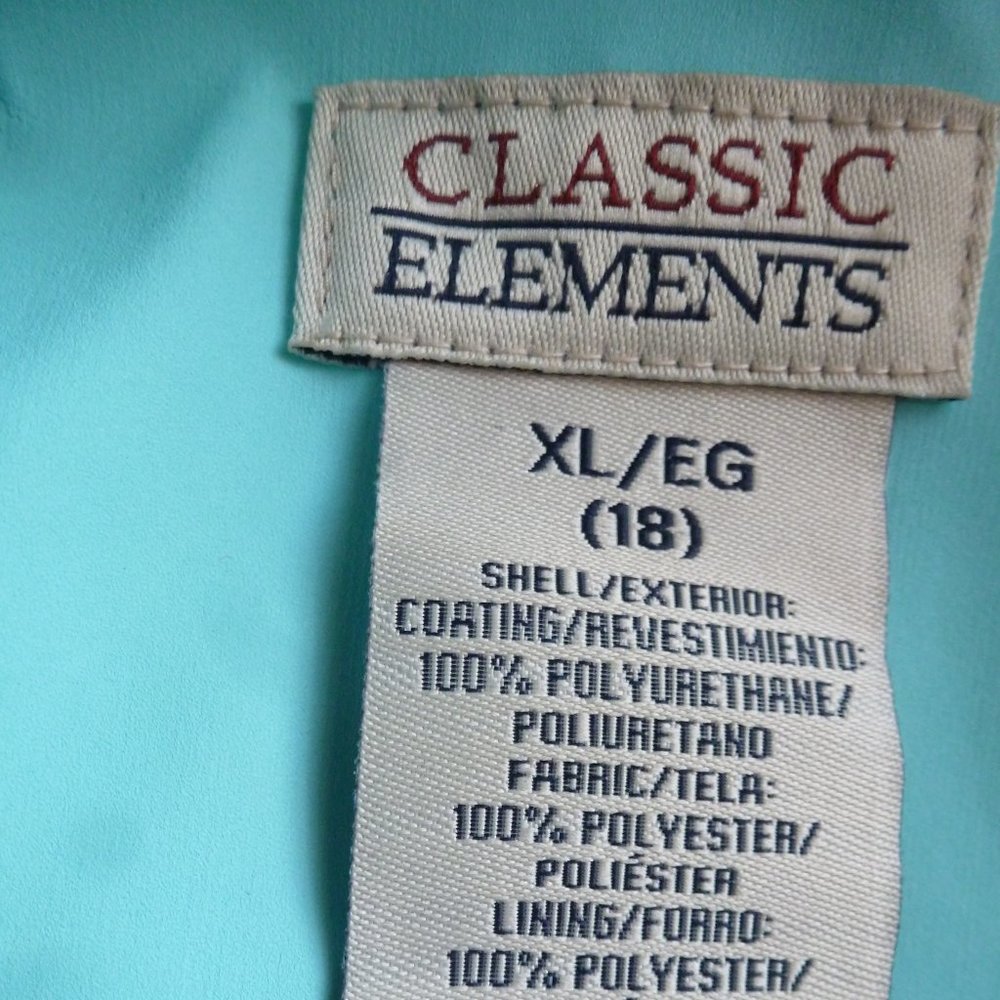 ๐ Cozy Teal Zip-Up Long Rain Jacket / Trench Coat โ NWOT ๐ Classic Elements | - Picture 11 of 11